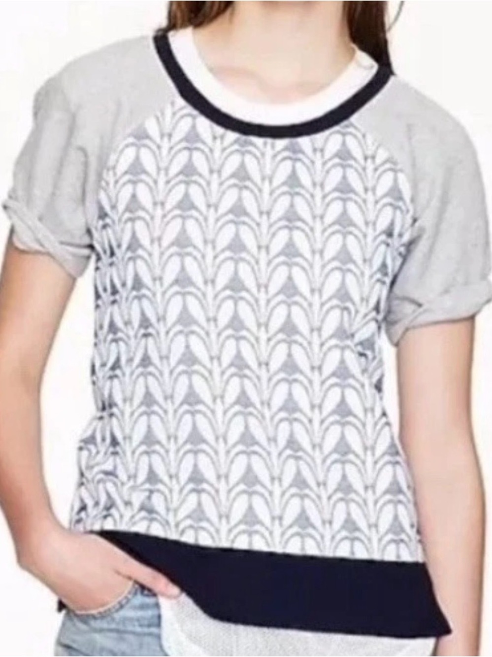 J. Crew paneled short sleeve sweatshirt